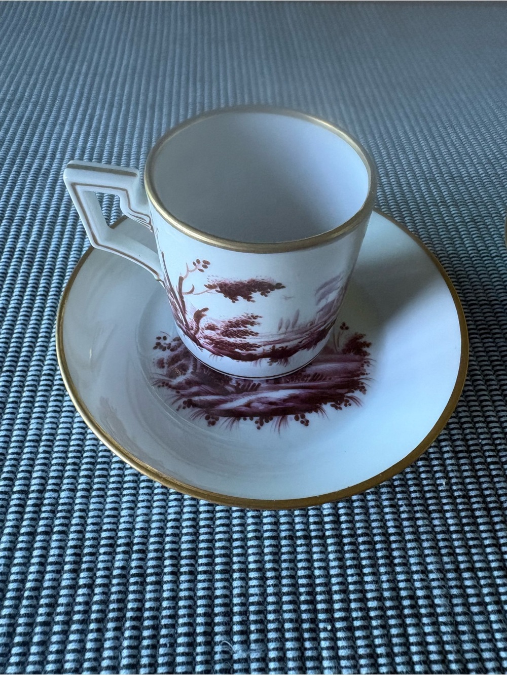 Richard Ginori Cup and Saucer Purple Gold